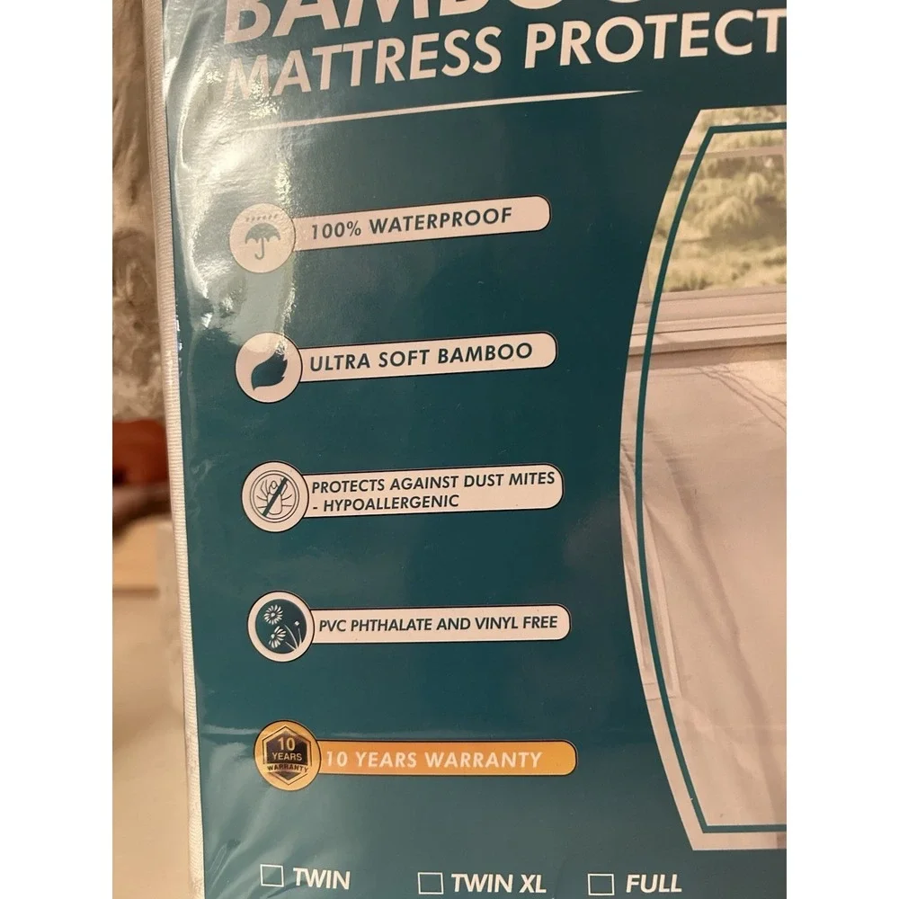 Bamboo Mattress Protector Deep Pocket Waterproof Hypoallergenic Cooling Cover